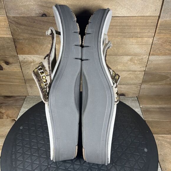 ABEO BioSystem Brown Beaded Flip Flops Platform Sandals Womens Size 11 - Picture 8 of 10